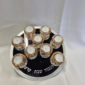 פמוטים מלכותיים לשבת – דגם אמבר יוקרתי