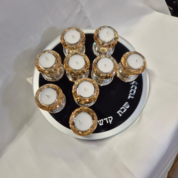 ⁦פמוטים מלכותיים לשבת – דגם אמבר יוקרתי⁩ – תמונה ⁦2⁩