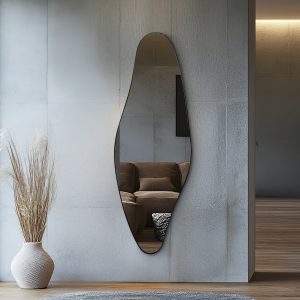 מראה אסימטרית - שחור - 2 מידות