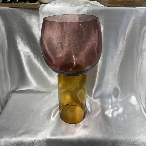 ⁦אגרטל זכוכית דקורטיבי דו־צבעי⁩ – תמונה ⁦2⁩