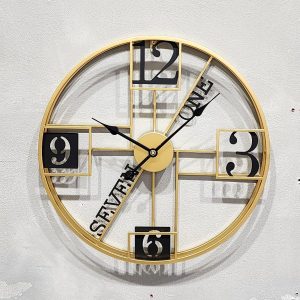 שעון קיר זהב-שחור יוקרתי