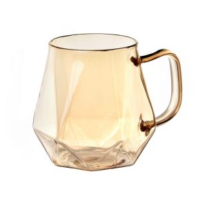 כוסות בעיצוב קלאסי בצבע אמבר לשתיה חמה /קרה