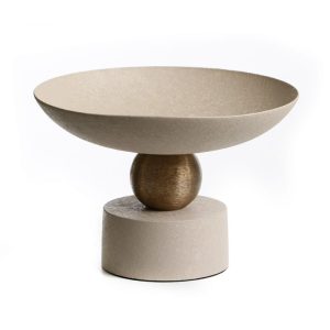 קערה על בסיס עגול מתכת בז'