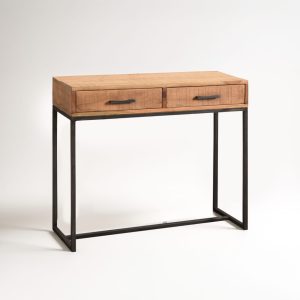 בורדו – קונסולה עם 2 מגירות בעיצוב טבעי