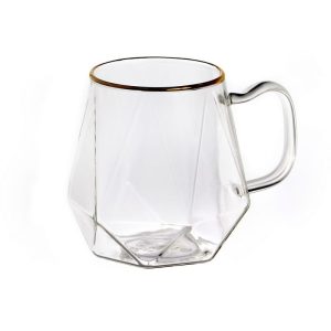 כוסות לשתיה חמה /וקרה עם פס זהב