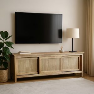 מזנון וינה -עץ 3 דלתות הזזה /טבעי