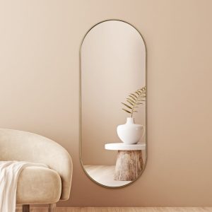 מראה קפסולה רחבה זהב / תליה משני כיוונים